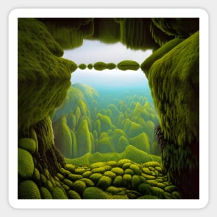 Surreal Green Landscape Sticker